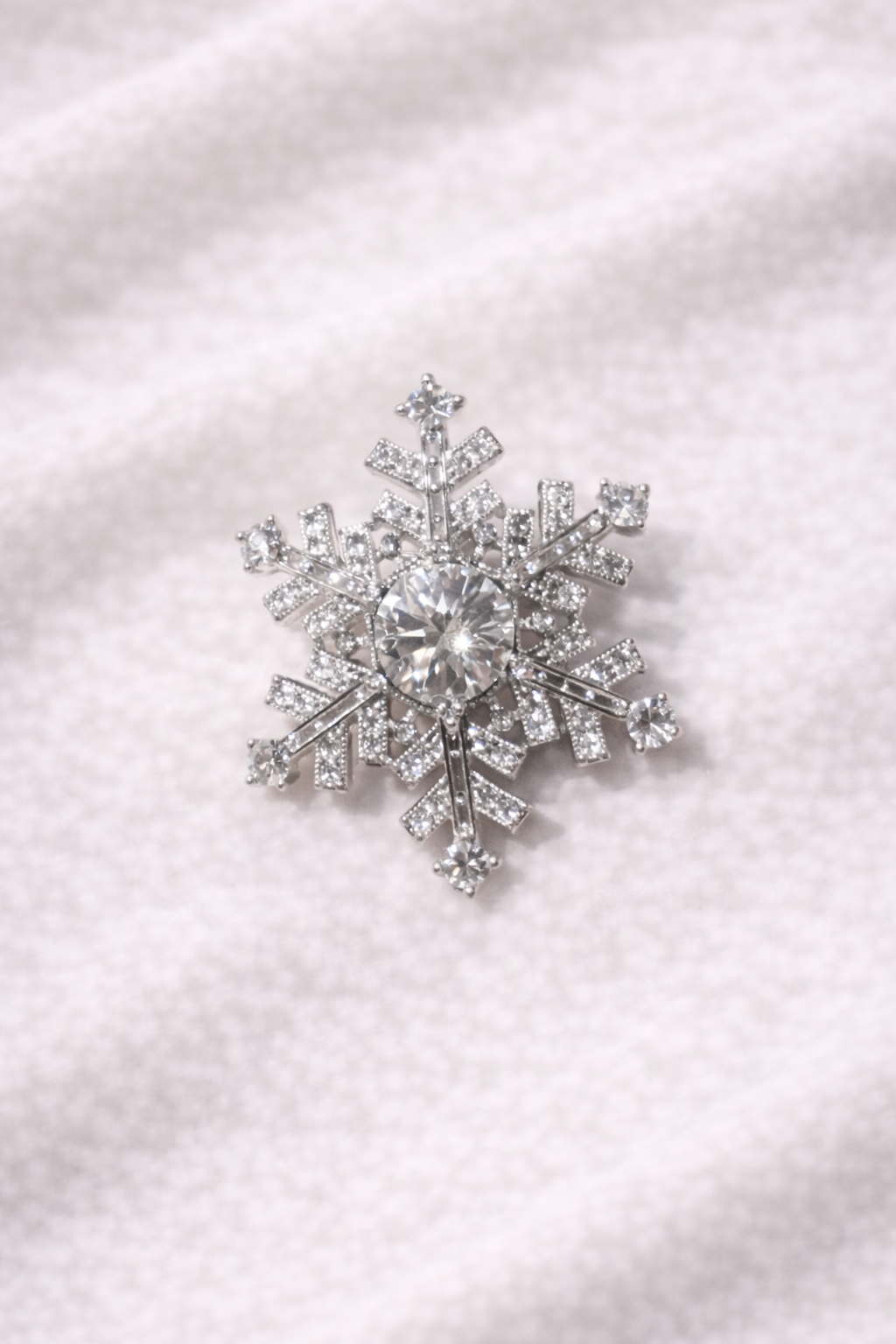 Swarovski Arctic Crystal Snowflake Brooch