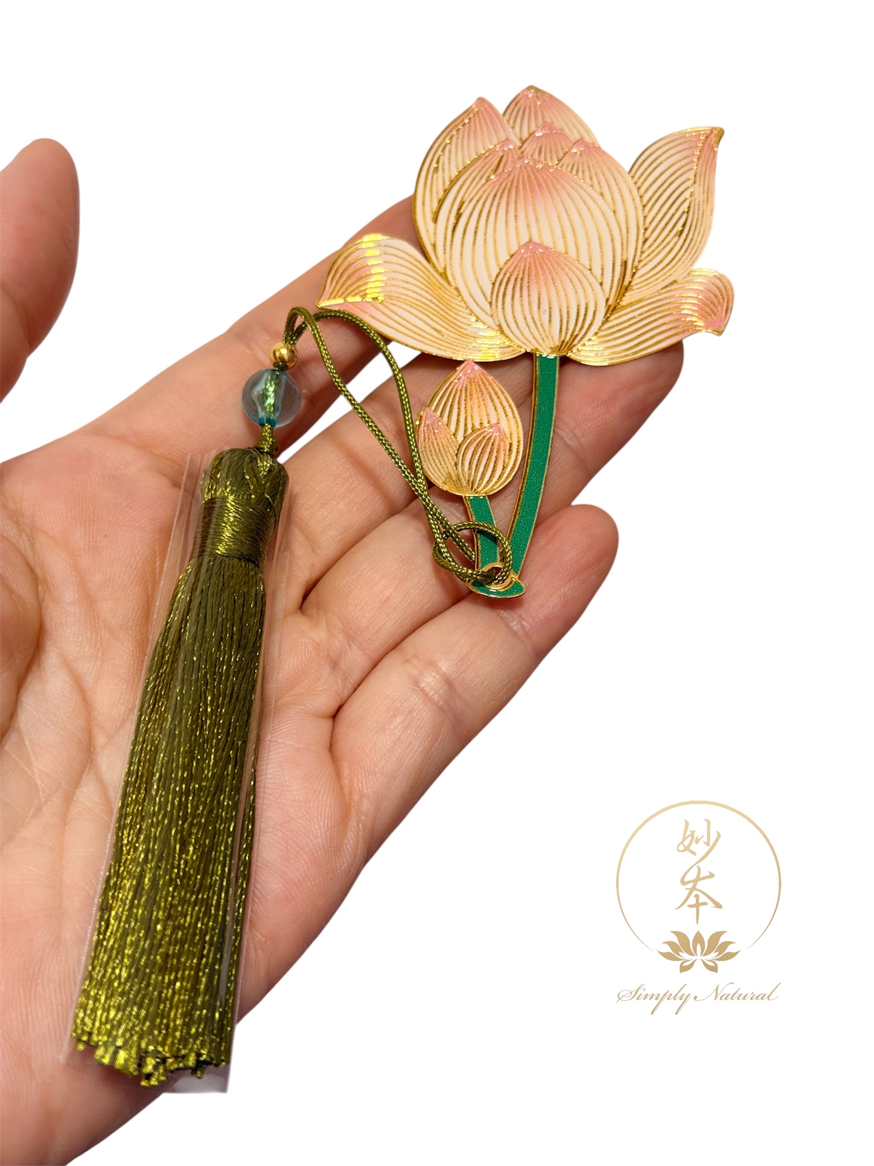 蓮花書簽 （粉綠）