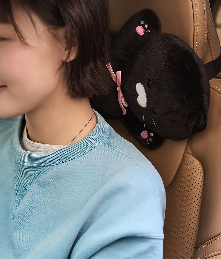 黑色 春植 車用 頸枕