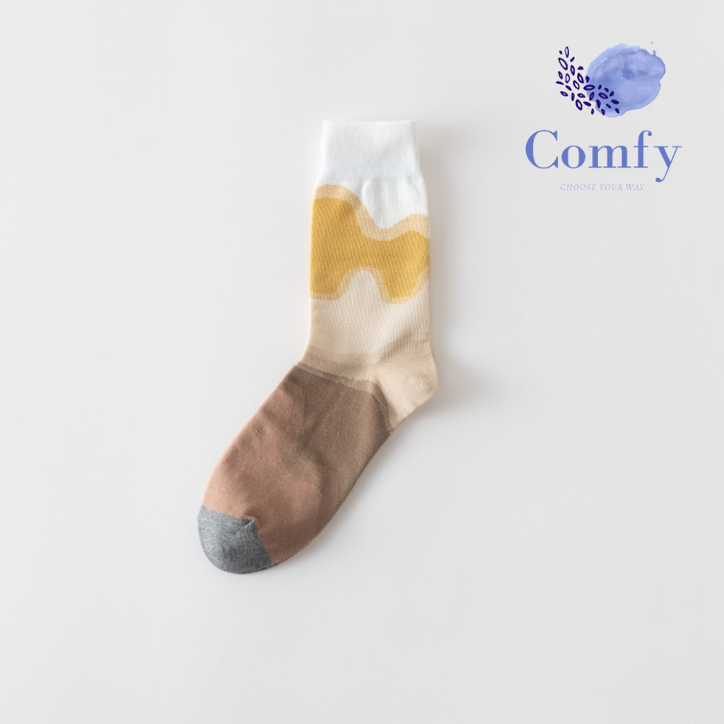 Comfy 莫蘭廸油畫中筒襪