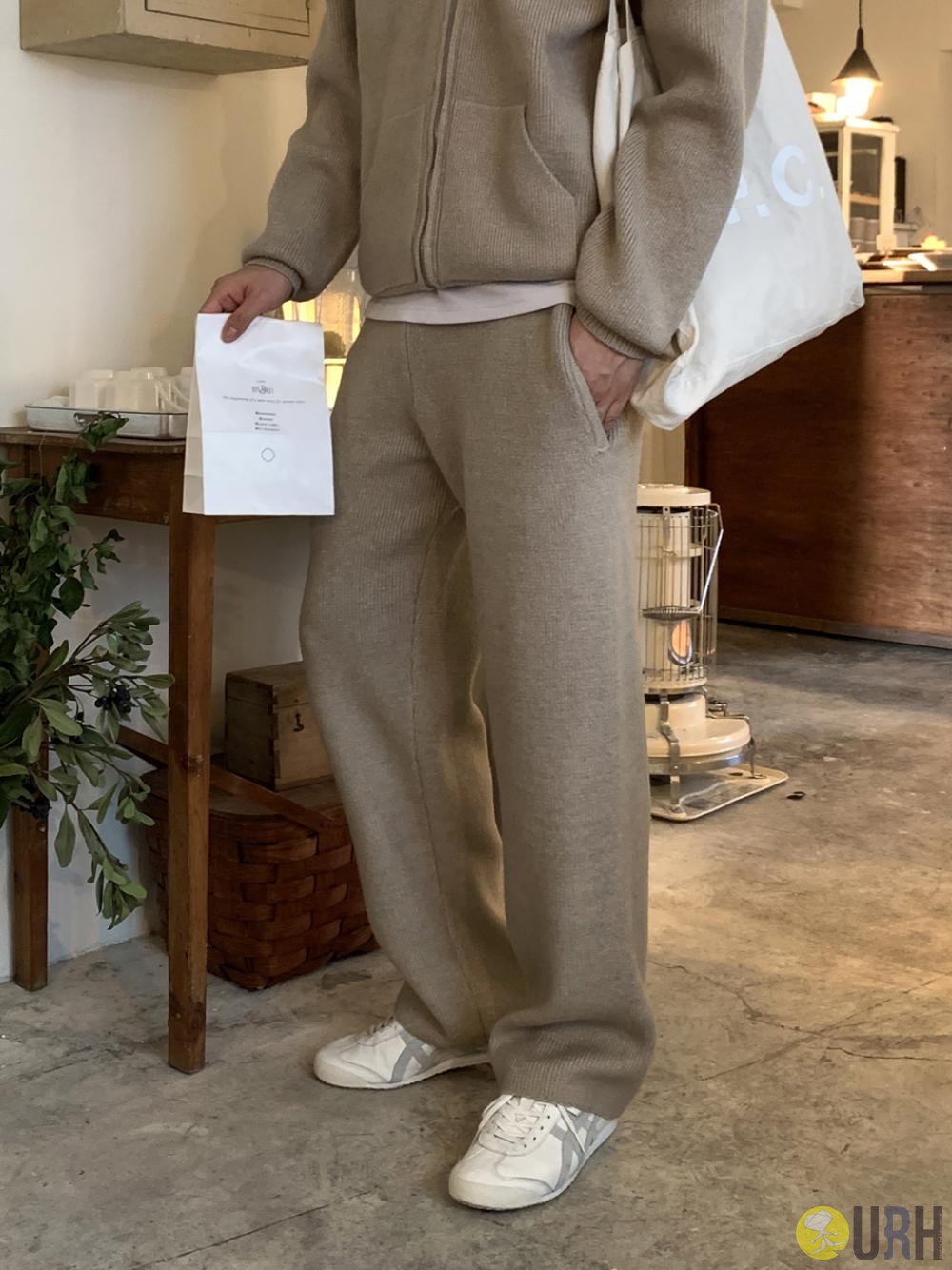 【100%保證韓國直送】Square Two-way 雙向拉鍊連帽冷衫外套套裝 [Set] RL114748