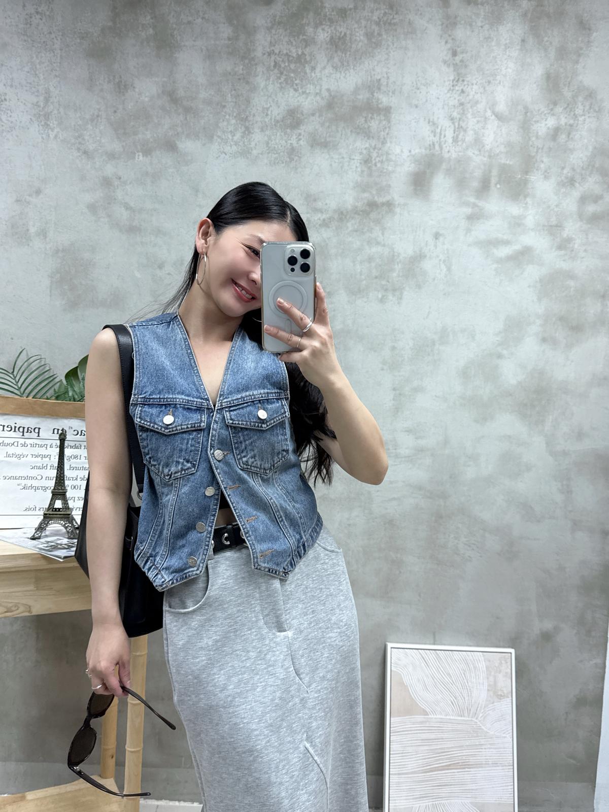 V領牛仔背心馬甲