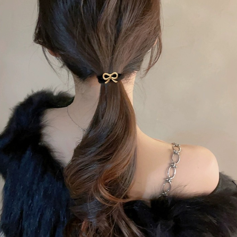 簡約頭繩 髪繩 橡皮筋 頭飾 扎頭髮 橡筋 扎頭繩 5件裝 咖色 [平行進口] HK2711