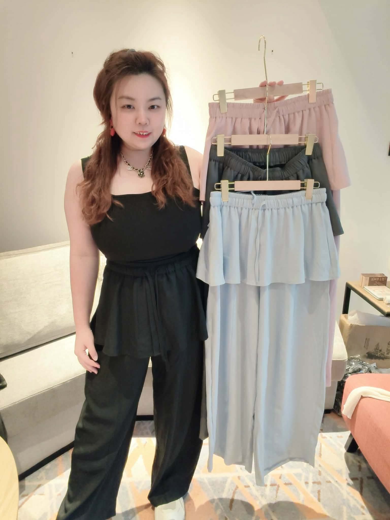 YPB06 1939 法式荷叶边直筒休闲长裤