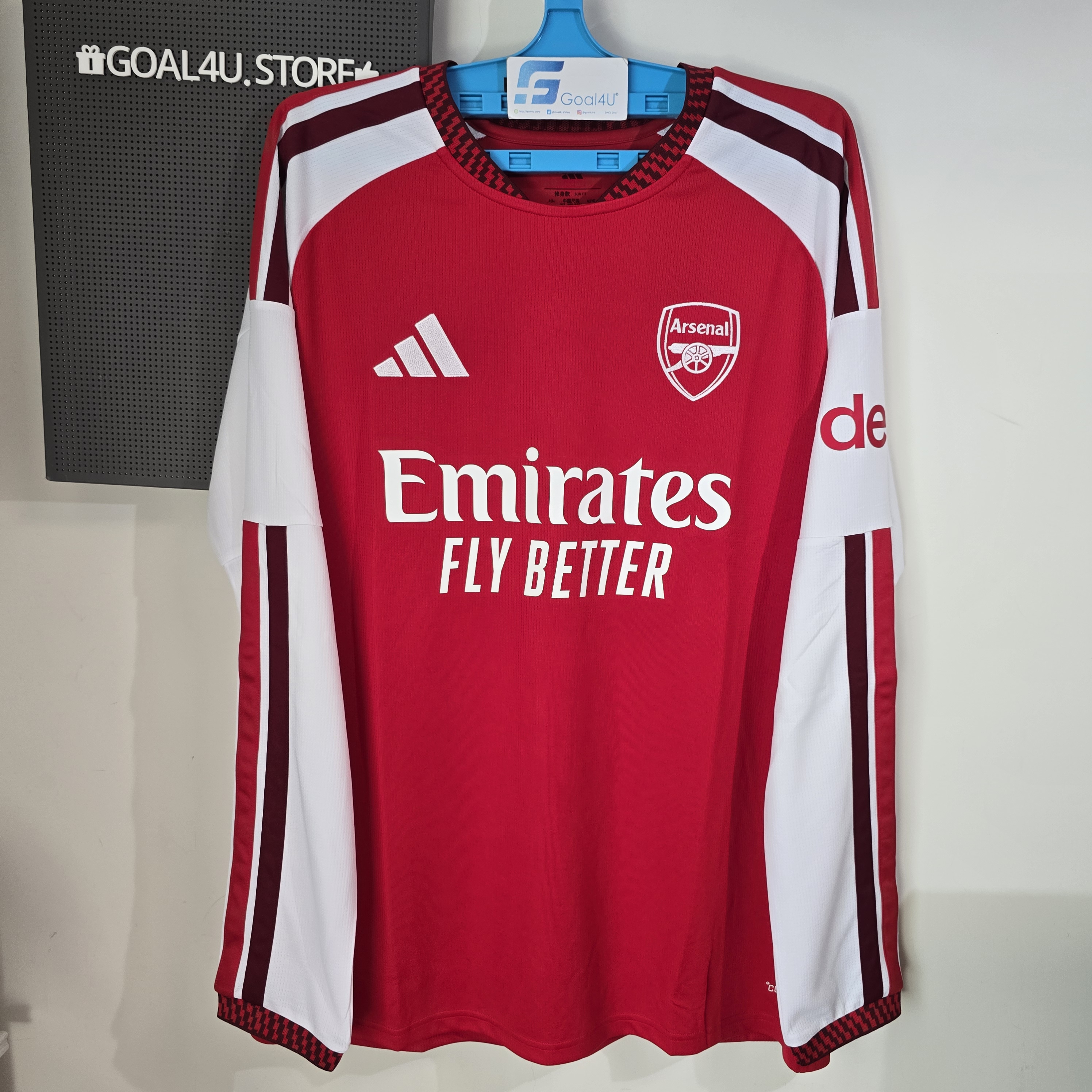 🔴⚪融合酋長球場建築美學 Adidas Arsenal 阿仙奴 2026-27 主場長袖球迷版球衣 (可加印字章) KB9950