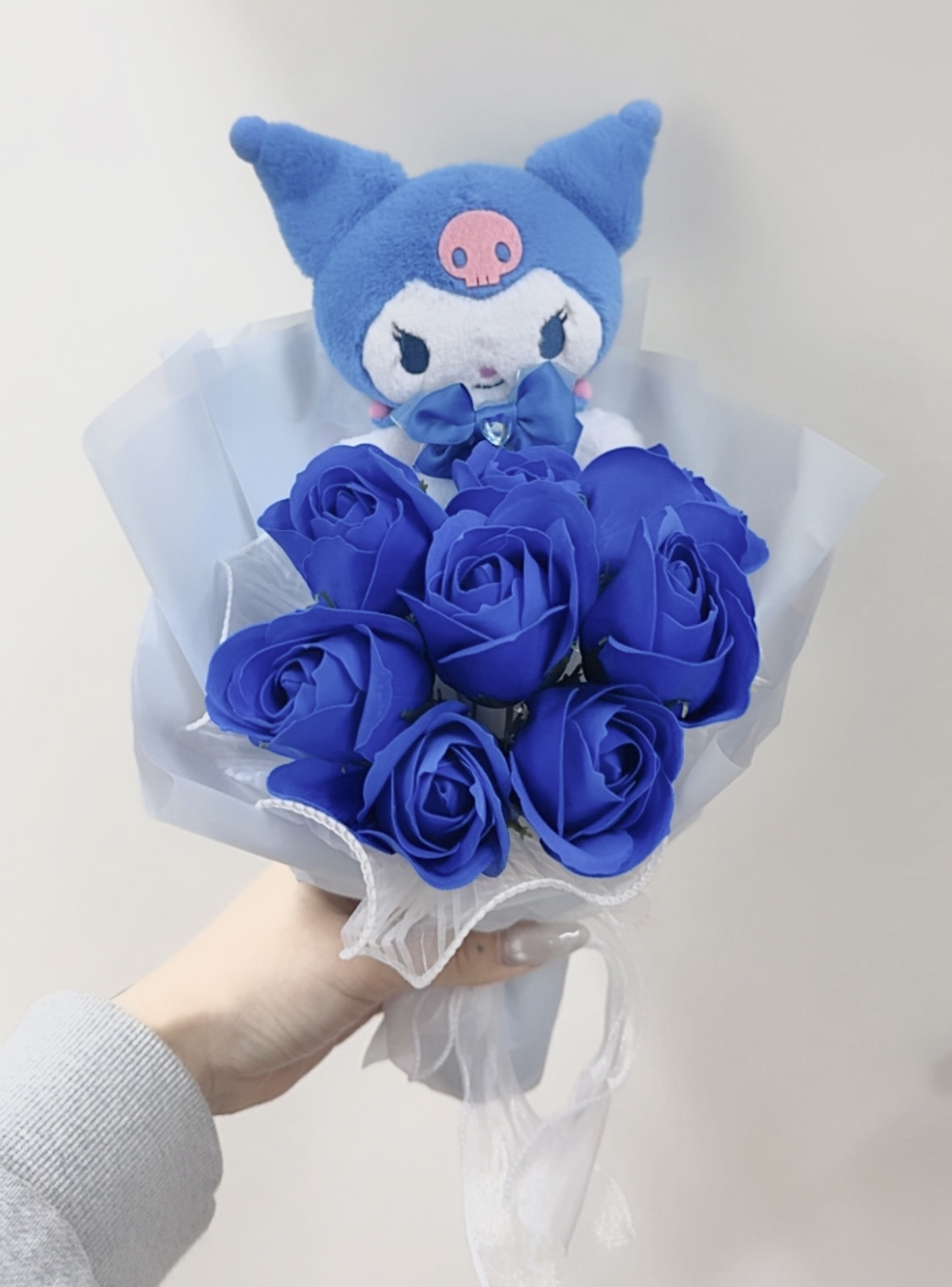 現貨｜情人節必備💙日版kuromi公仔吊飾+8支永生花