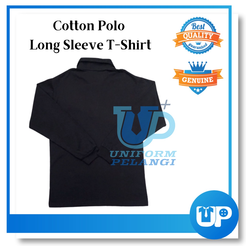 T-SHIRT Kollar Lengan Pendek & Panjang Hitam / 100% COTTON SHIRT / HIGH QUALITY BLACK T-SHIRT/ Collar T-Shirt Sleeve