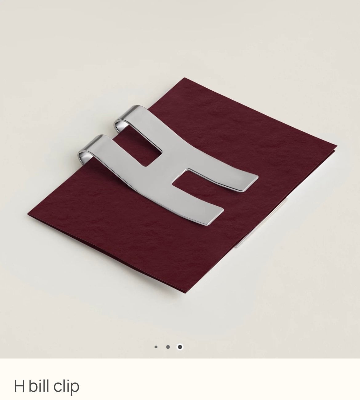 Hermes 全新 H 不銹鋼 Bill clip 