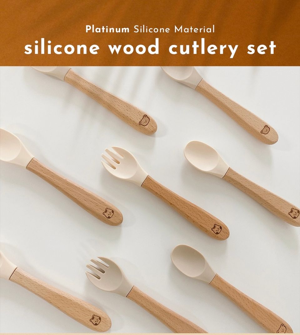 Dottodot 櫸木矽膠叉匙套裝