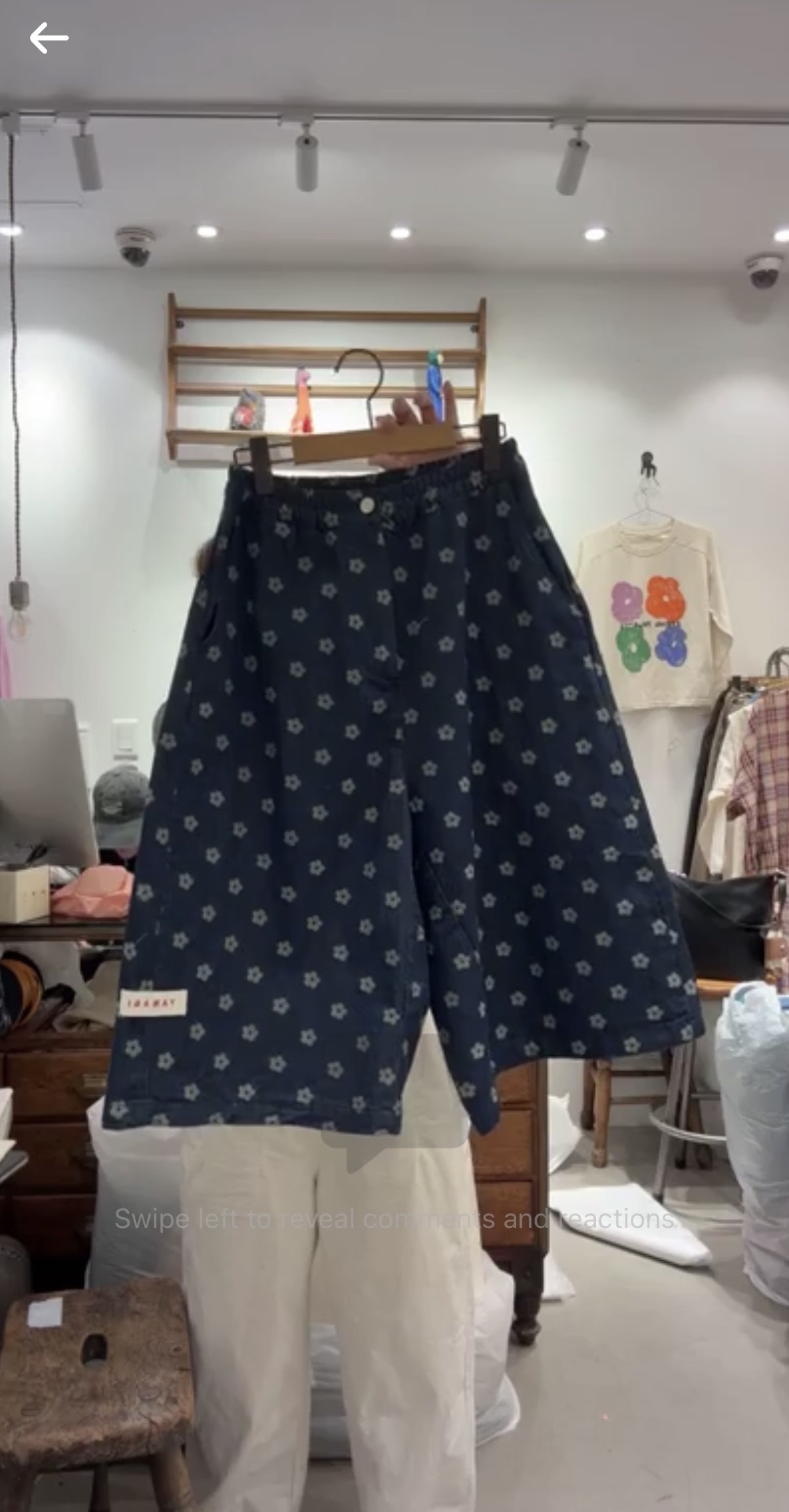 YA OX 印花牛仔7分褲