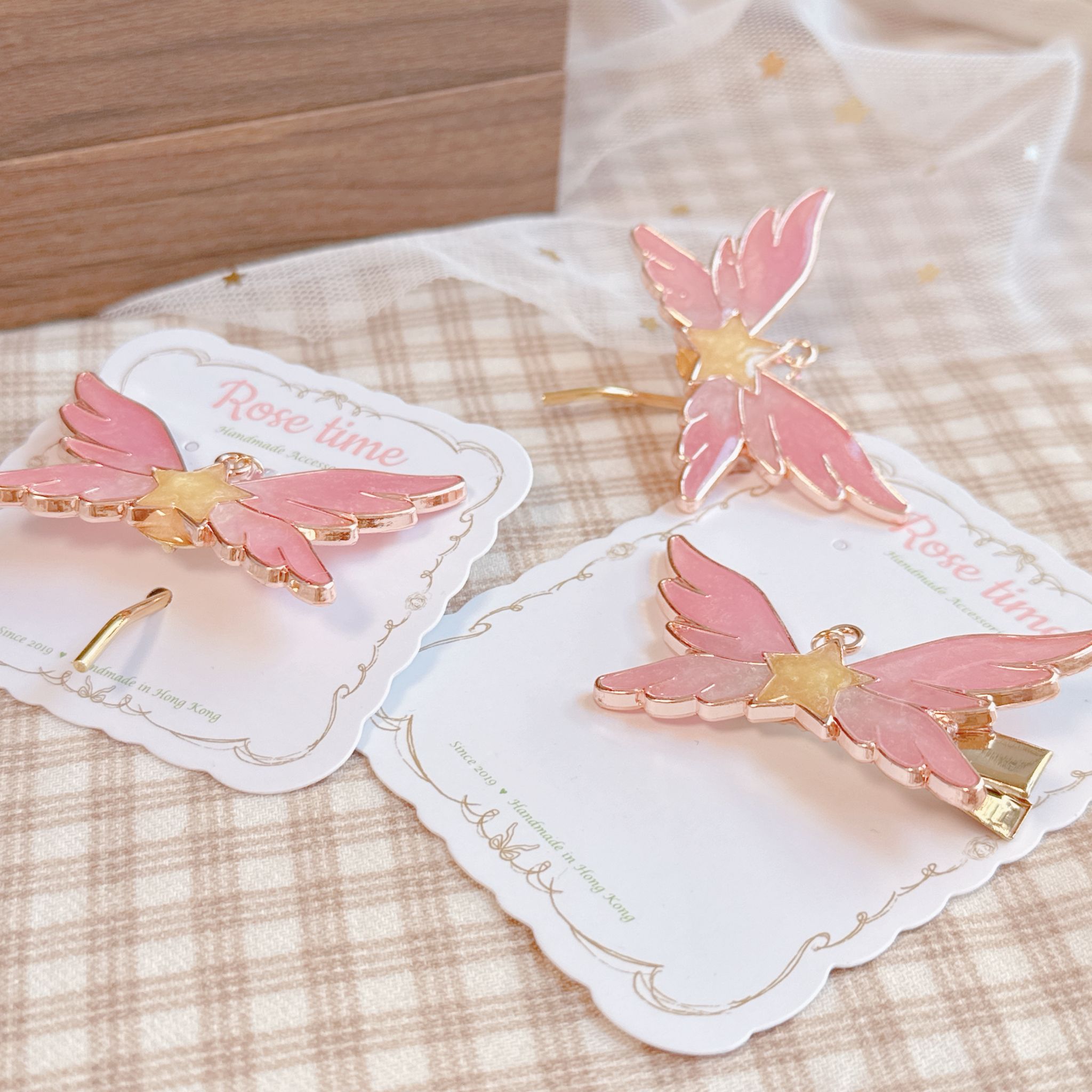 魔法少女之翼 髮插/髮夾 閃粉珠光色