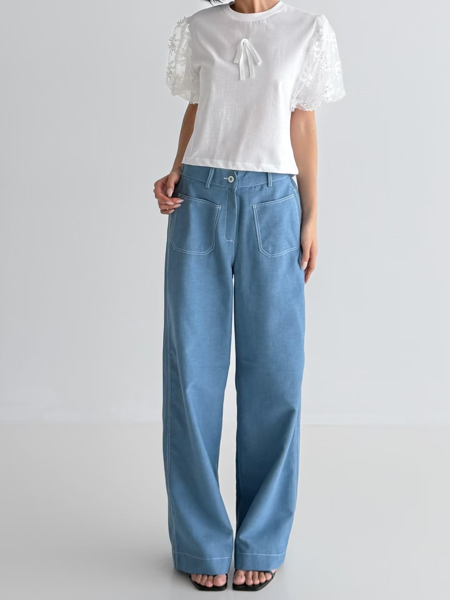 車線前袋直腳褲