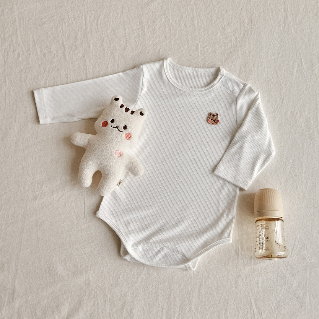 26S/S DTD一碰閉合磁扣系列🧲-羅紋彈性包屁衣