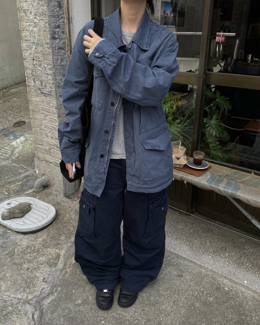 Cotton Wide-Leg Cargo Pants(Unisex)