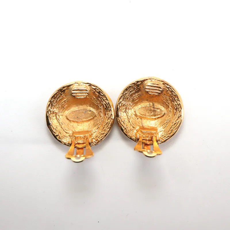 Chanel Coco Mark Round Medallion Clip-On Earrings