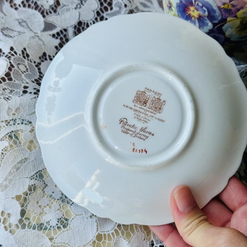 RARE！Paragon 1939 -1942 WW2 Patriotic Series "War of Britain" Great Britain Map Tea Set Duo（MT2133）