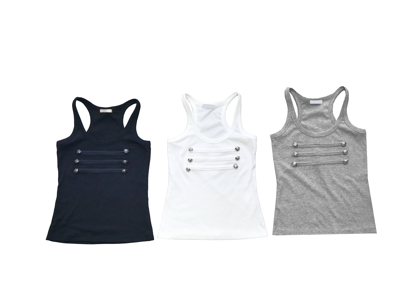 Retro Button-Embellished Tank Top