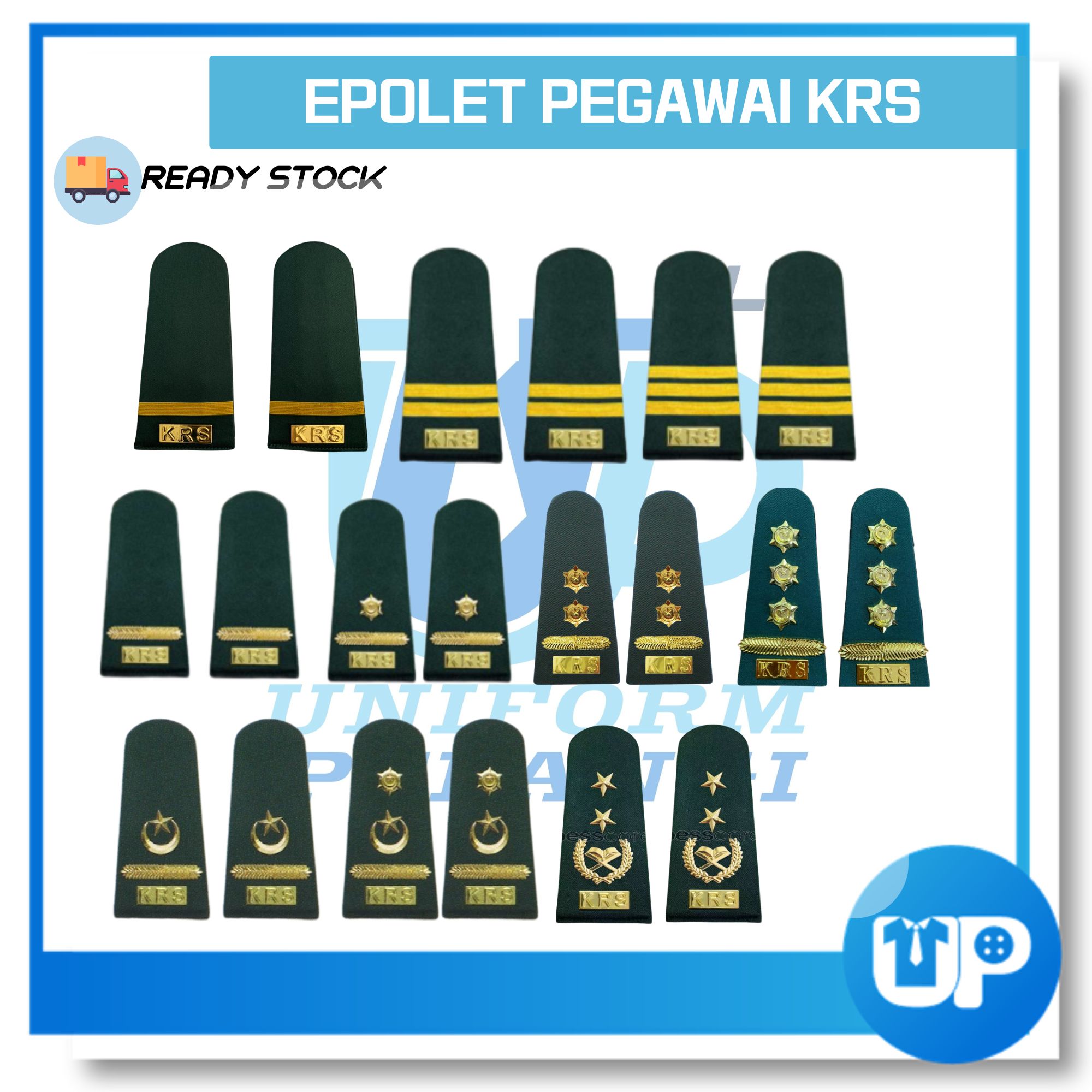 Epolet KRS Pegawai Kadet Remaja Sekolah (Guru Sekolah / Pelatih IPGM / Guru Besar / Pengetua / GPK / Pegawai Kehormat KRS)
