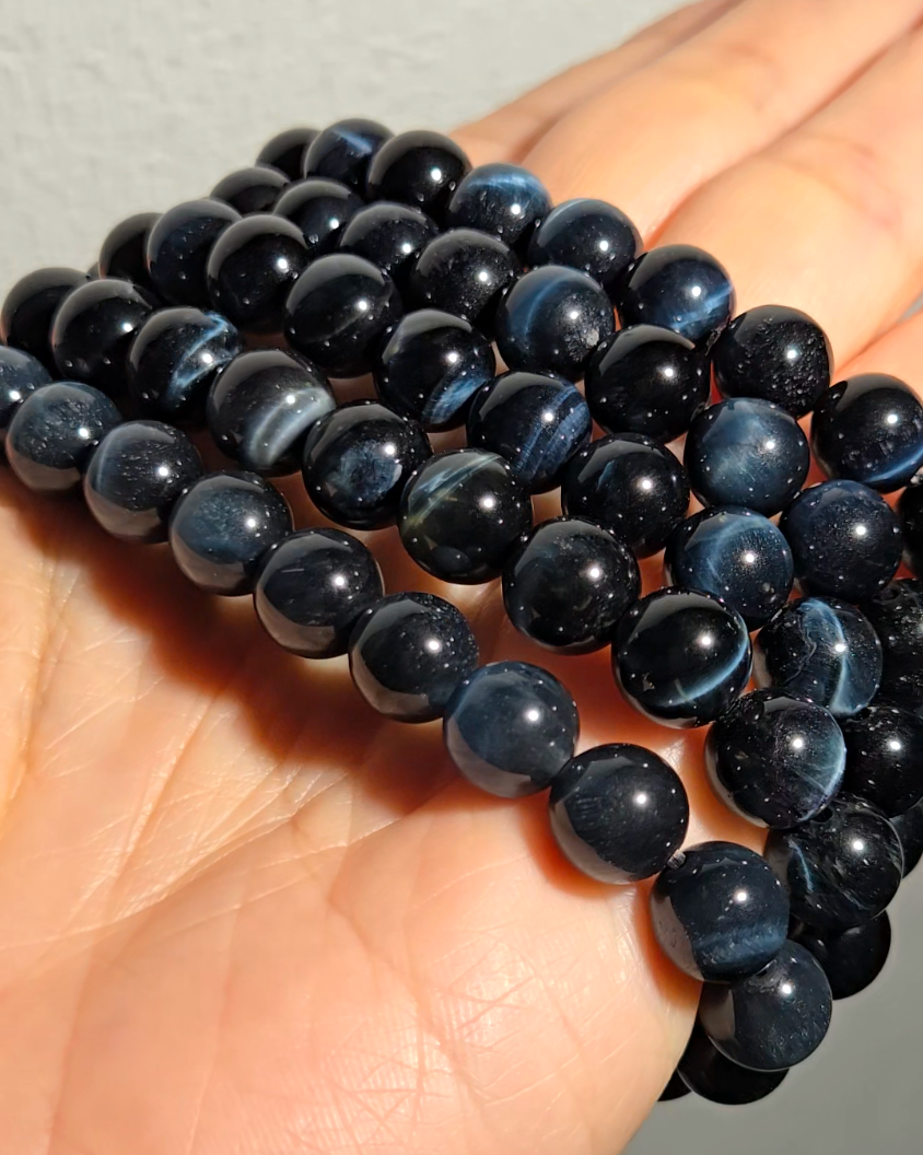 Blue tiger's eye bracelet from South Africa - JW95