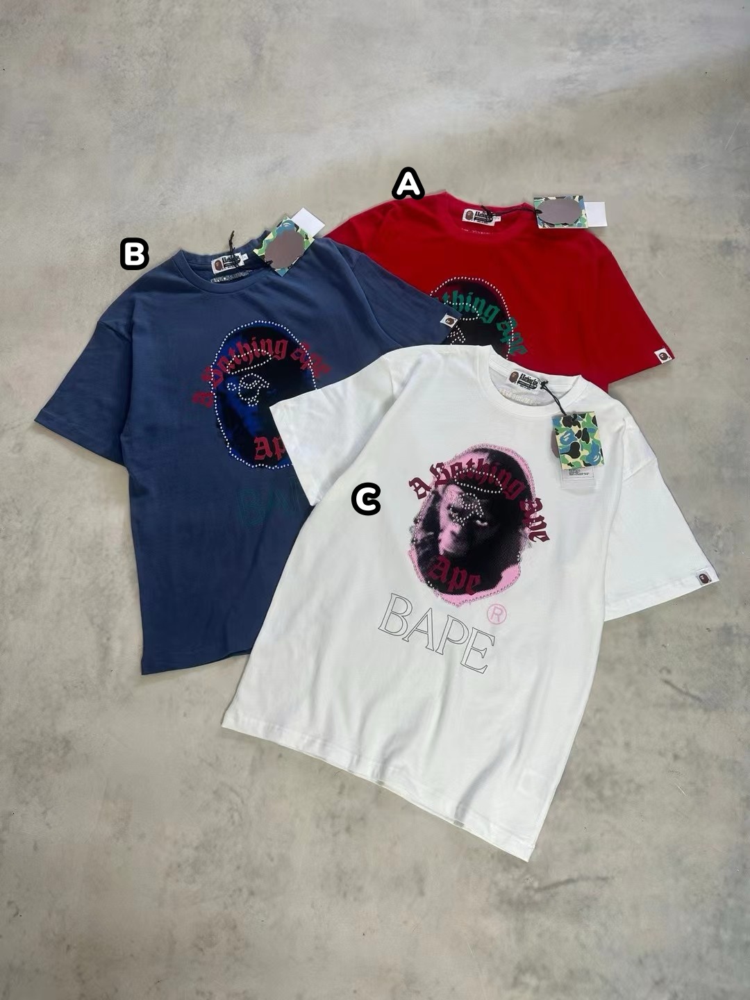 0403 BAPE 猿人徽標特染釘飾圖案短袖Tee 5月頭 