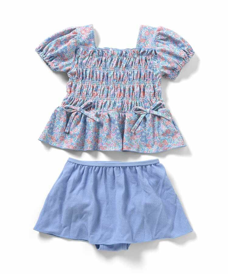 🇯🇵預訂 日本直送🇯🇵Apres les cours三色緞帶褶皺泡泡袖分體泳衣