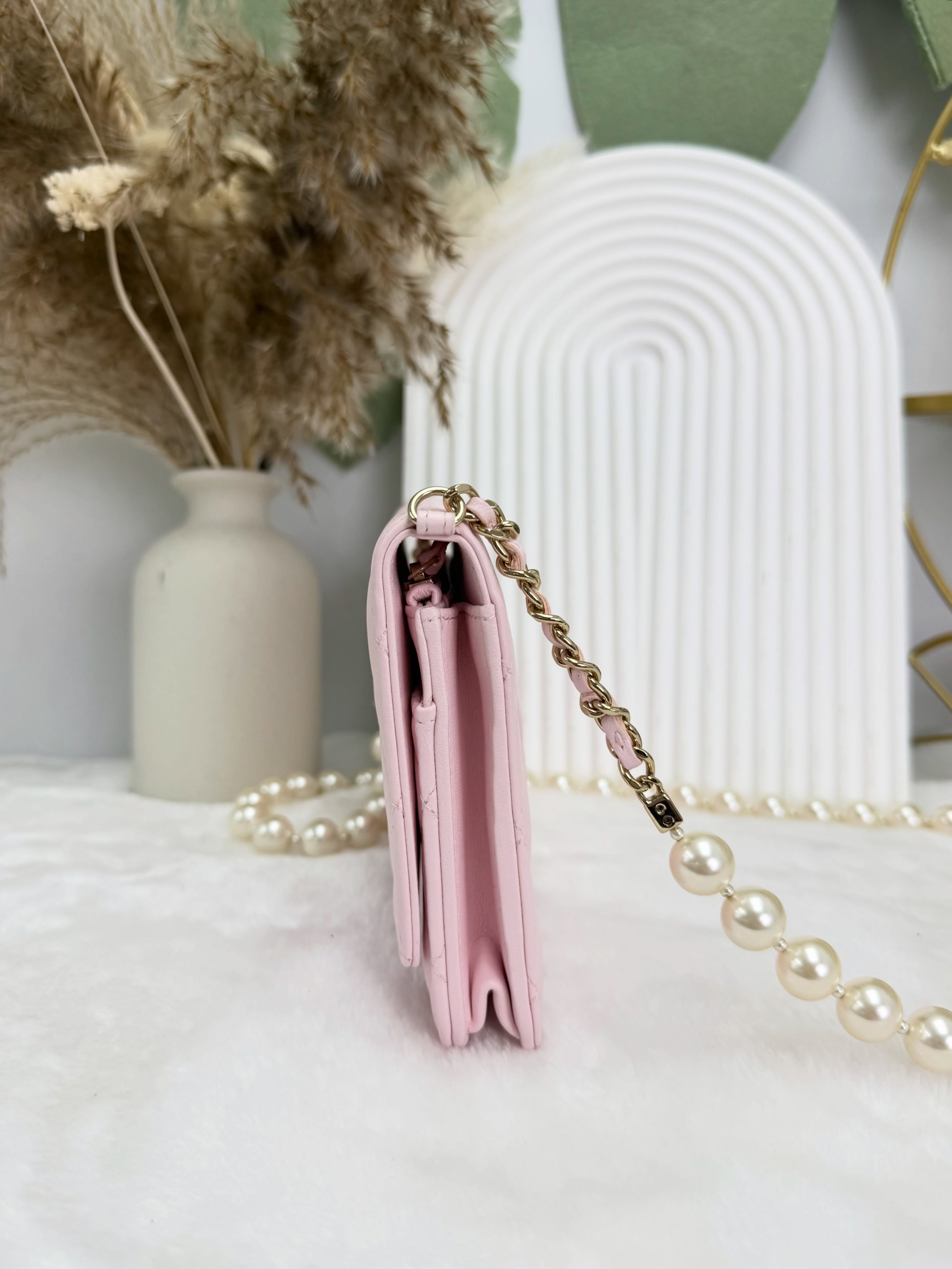 Chanel👜 PRE OWNED 🛍️櫻花粉紅珍珠珠鏈 woc💗  