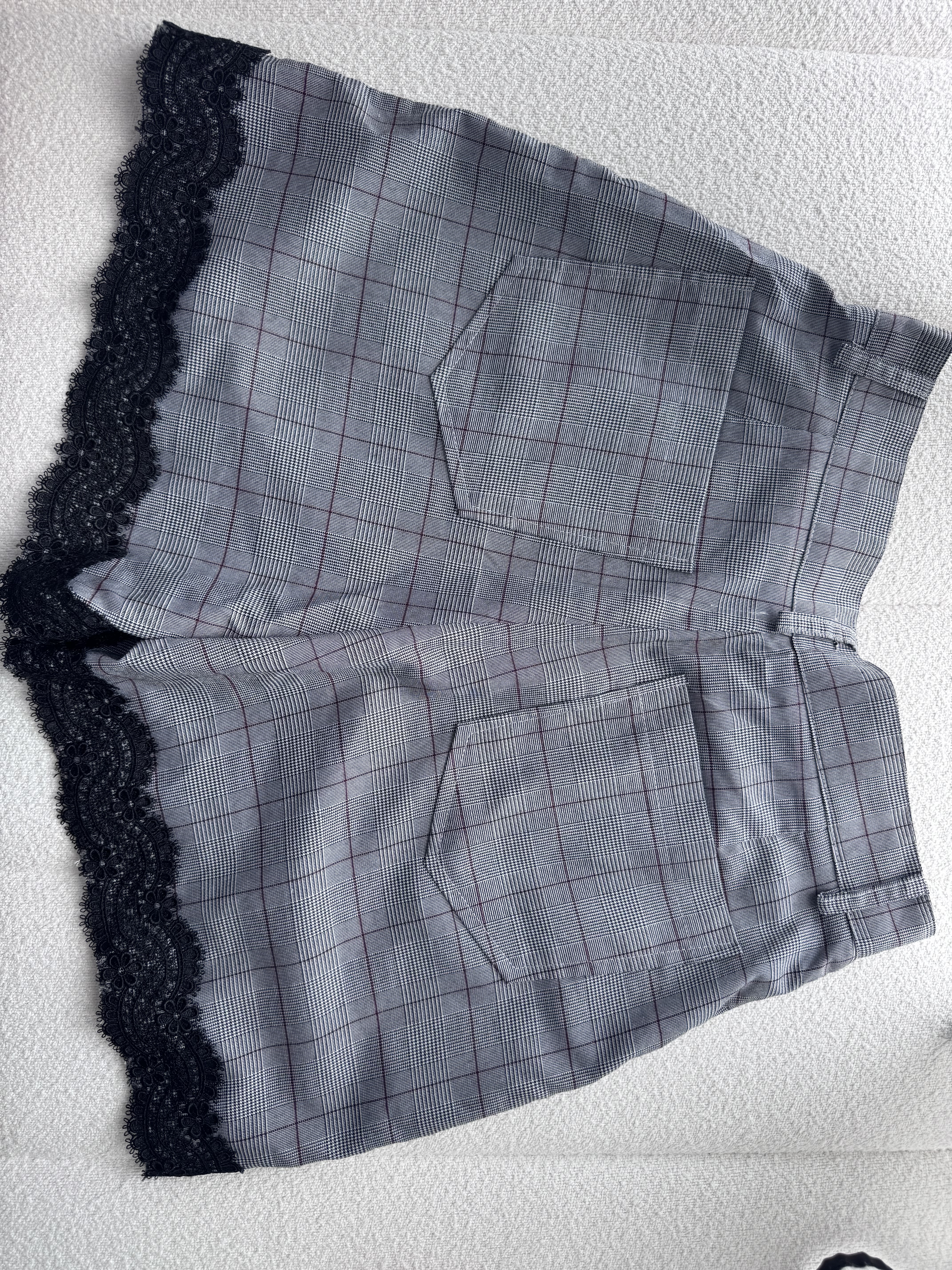 Lace check shorts (Black/S)