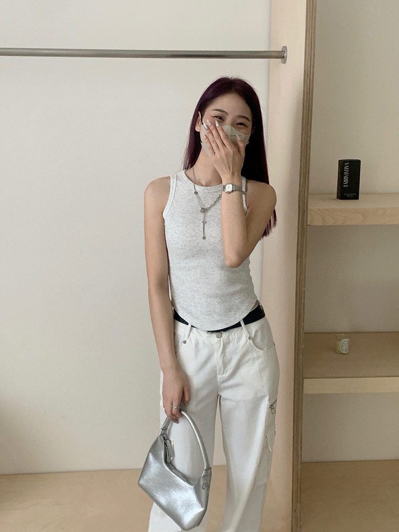 Plain Casual Tank Top 韩版休闲螺纹弹力背心（6 colours)