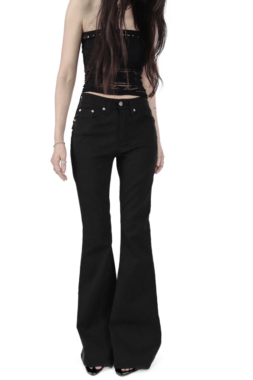 Studded Flap Pocket Bootcut Pants