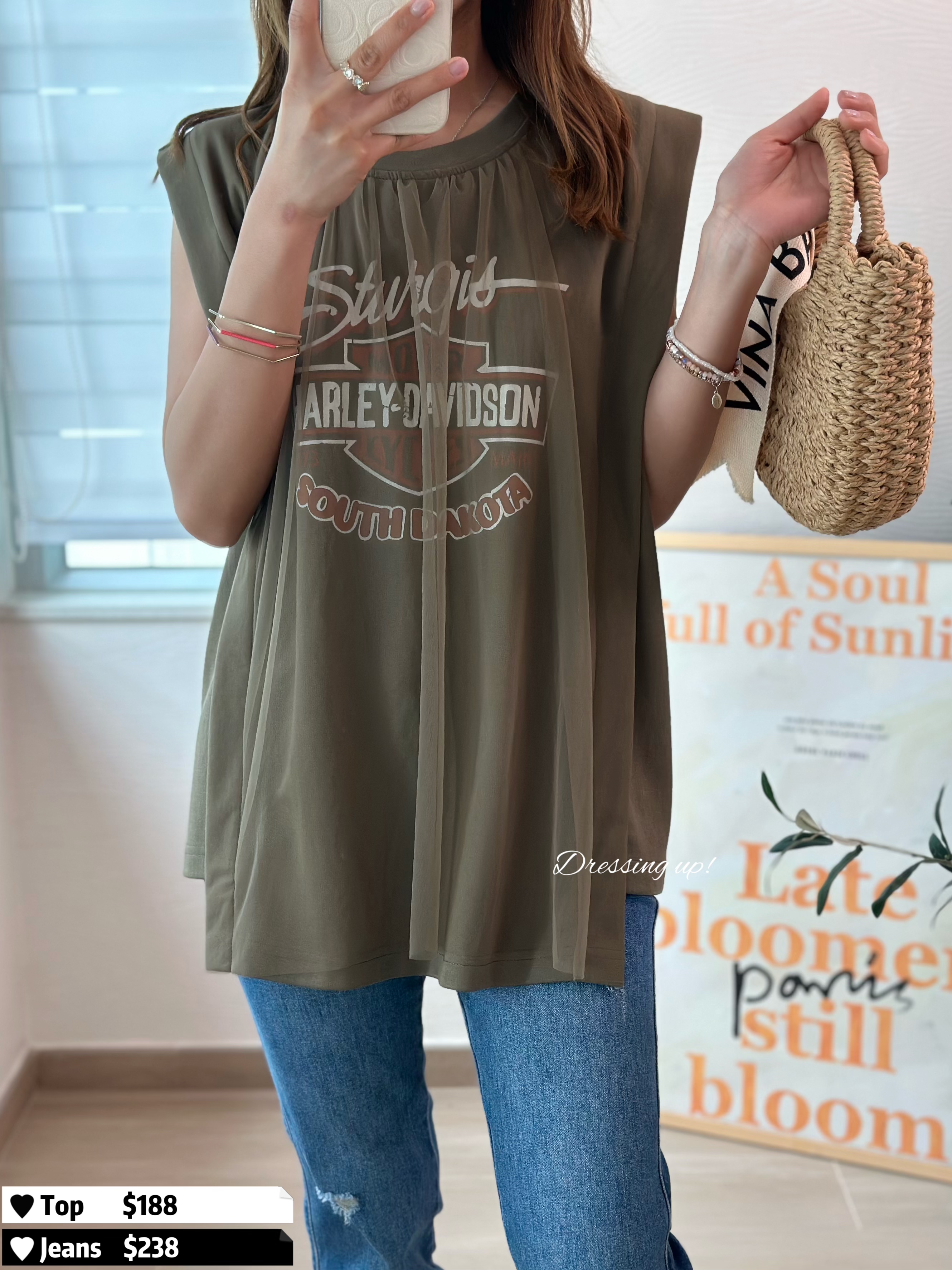 手工之作｜拼網紗針織上衣