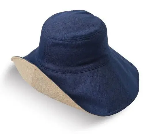 現貨🌸日本直送 |日本抗UV 雙面可折疊防曬帽/太陽帽/漁夫帽（藍色）