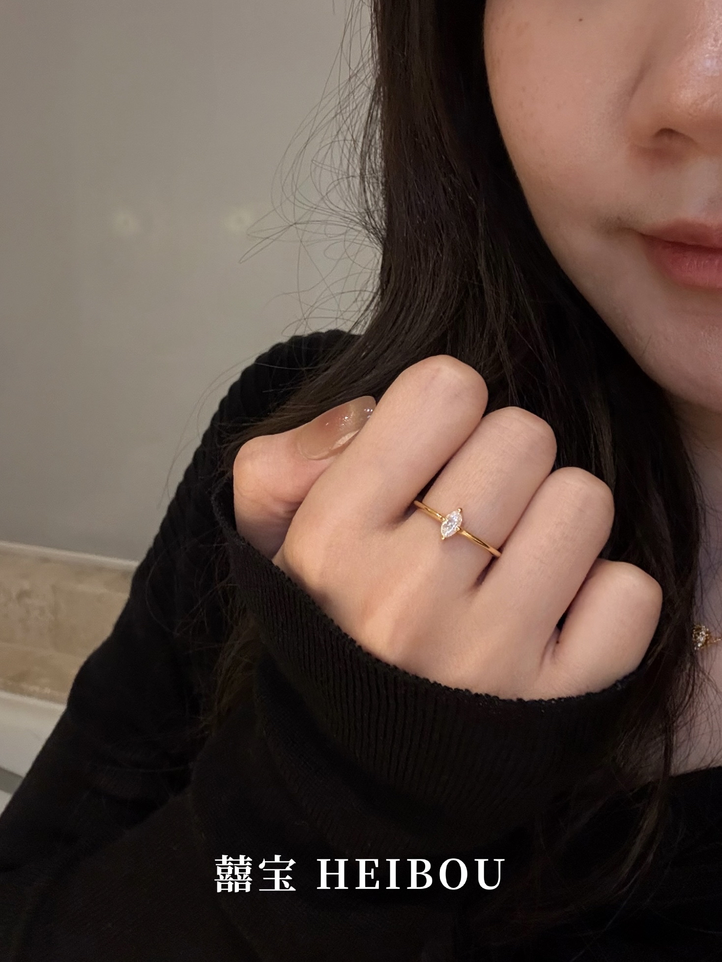 【6D镶嵌】点钻橄榄戒指