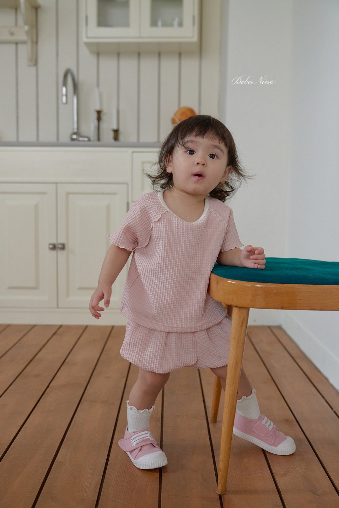 ☀️預訂 韓國直送☀️🇰🇷Bebenine三色休閑風皺褶短袖上衣短褲套裝