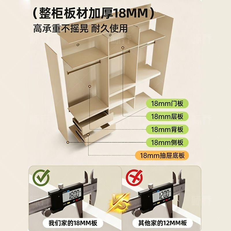 歐松板趟門衣櫃 睡房家用整櫃 細單位大衣櫃 wardrobe