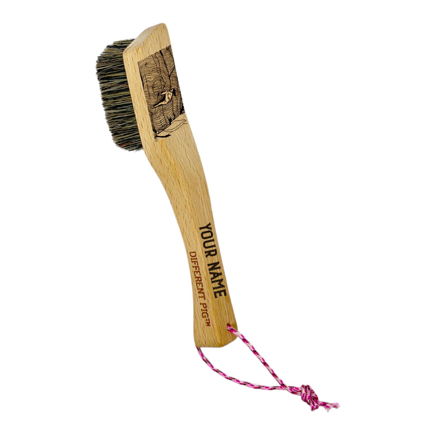 【來圖訂製】𝗗𝗜𝗙𝗙𝗘𝗥𝗘𝗡𝗧 𝗣𝗜𝗚™ OG brush with paracord fully customised by you 刻圖大豬攀岩掃