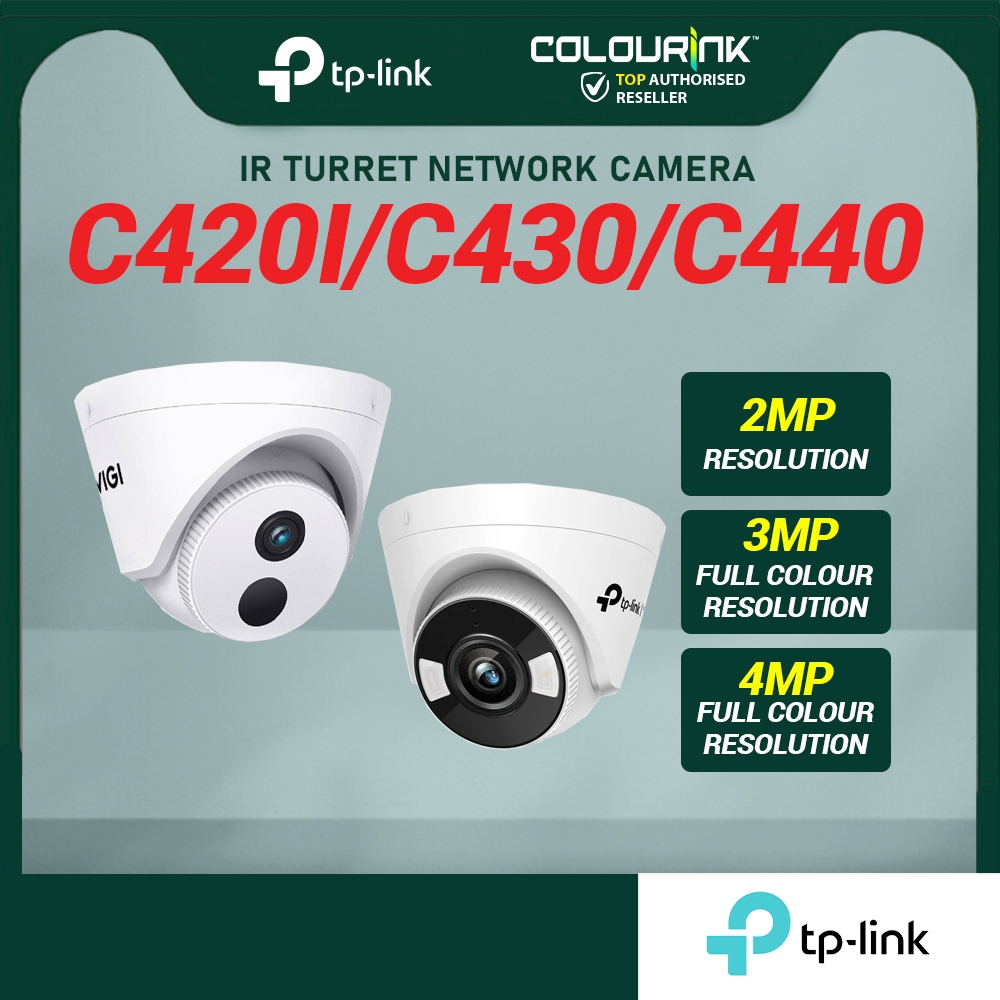 TP Link Vigi C420I 2MP 3MP 4MP 2.8mm 4mm Turret PoE Network Full Colour Outdoor Camera CCTV