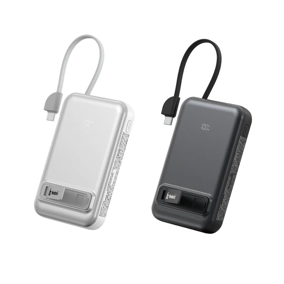 $148盒。2盒起$138盒。Hedonic 10000mah MagSafe 15W + PD 20W 自帶線支架行動電源 （CCC+Qrcode認証)