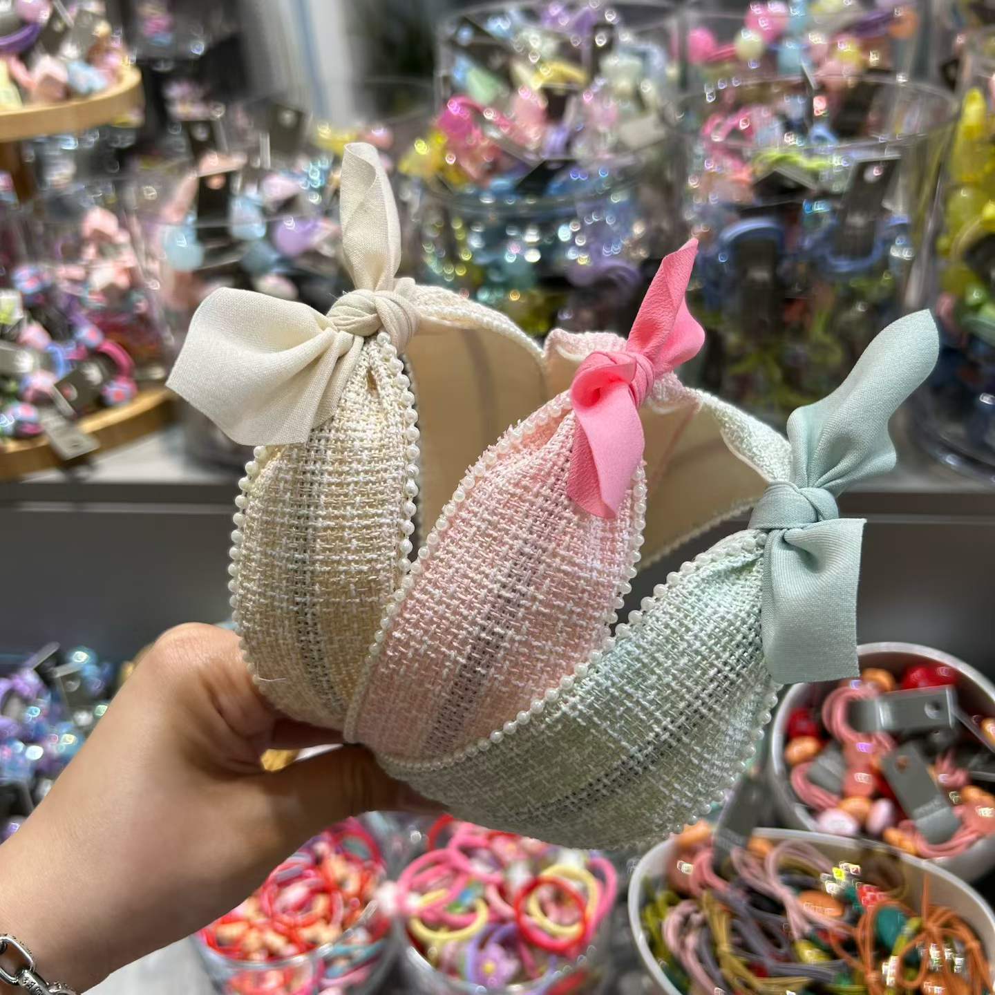 🎀 珍珠蝴蝶結兒童頭箍 🎀