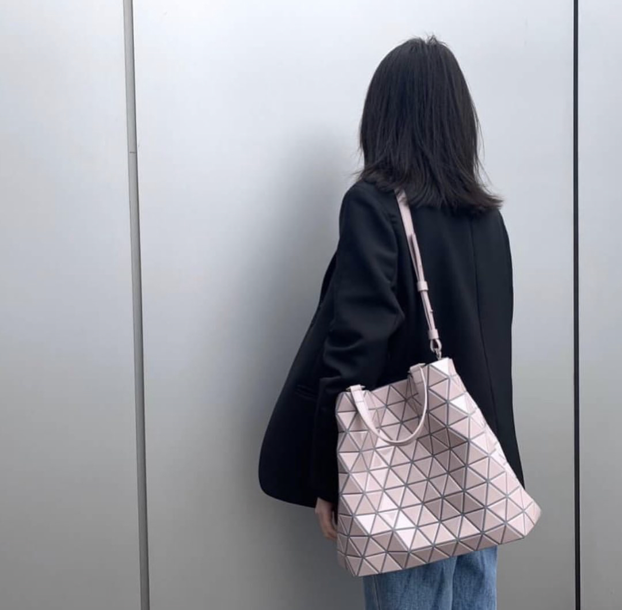BAO BAO 啞面皮革水晶手挽斜孭兩用袋crystal matte top handles Crossbody mutli-ways bag