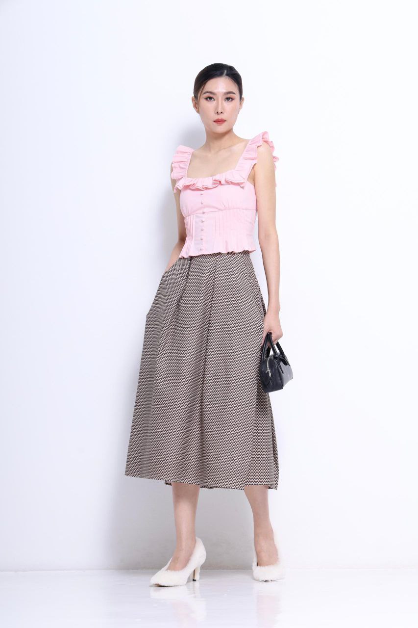 荷叶边方领上衣 2628