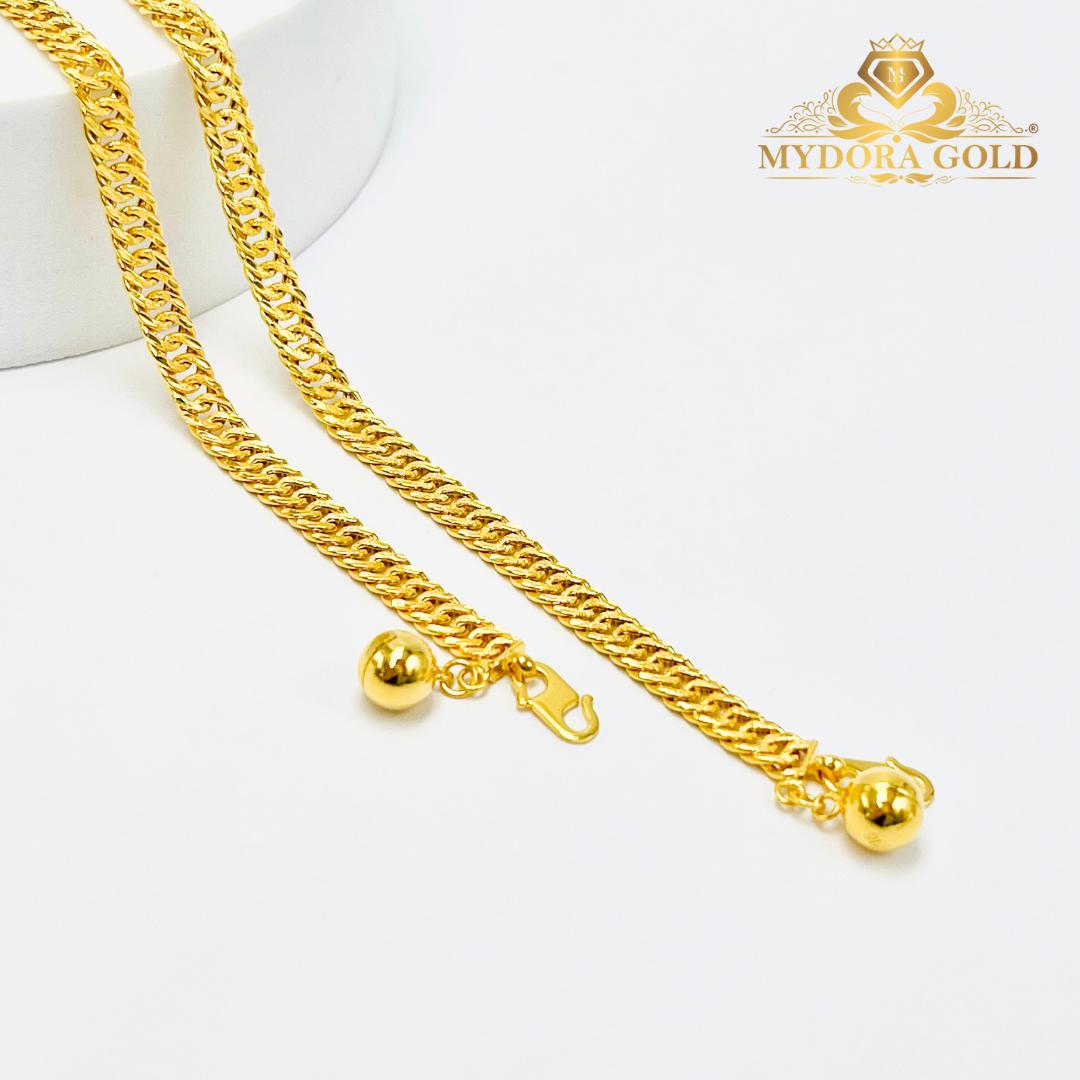 MYDORA Rantai Kaki Kait 2 + BELL l EMAS 916/22K
