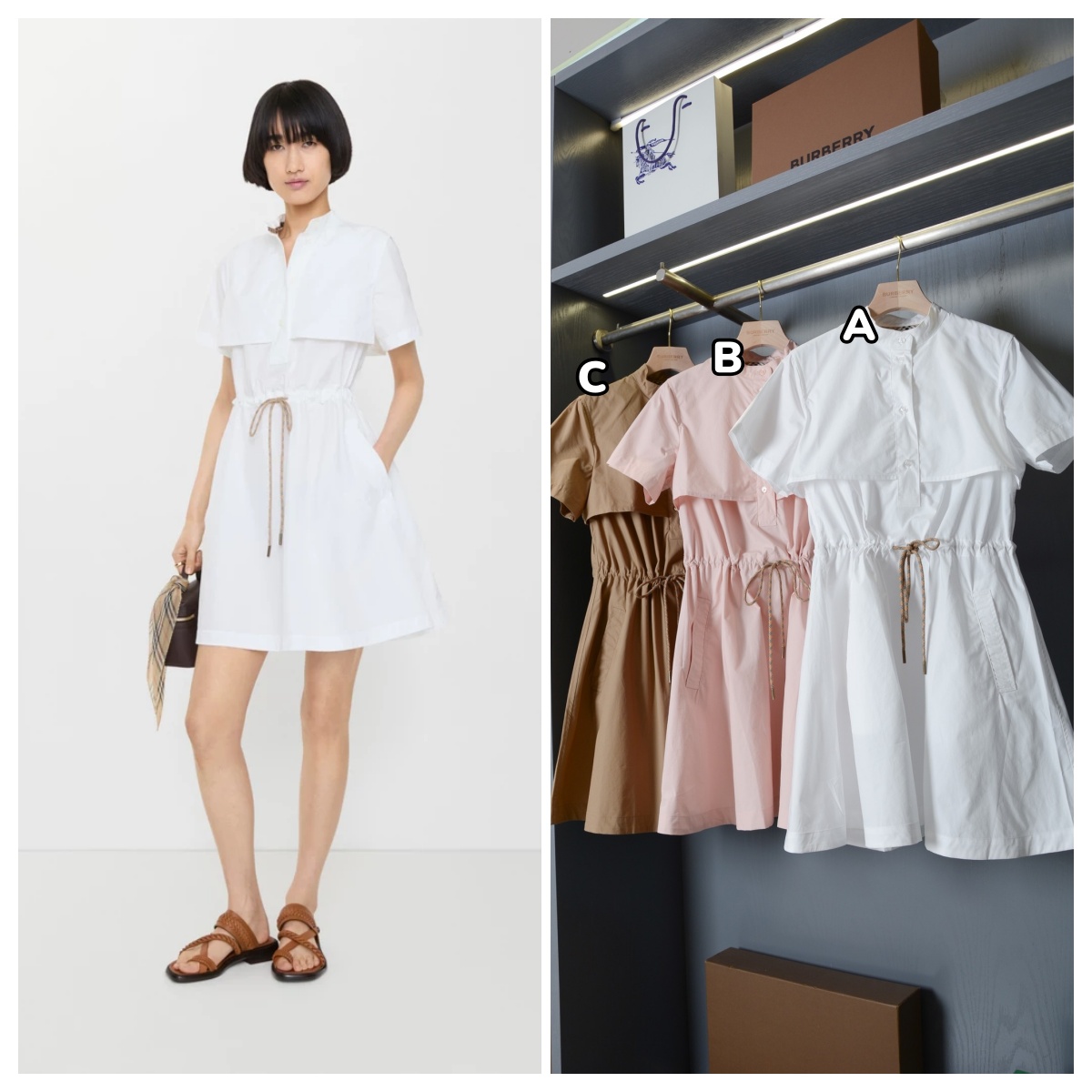 【原單】Burberry Cotton Poplin Shirt Dress 棉質府綢洋裝連身裙