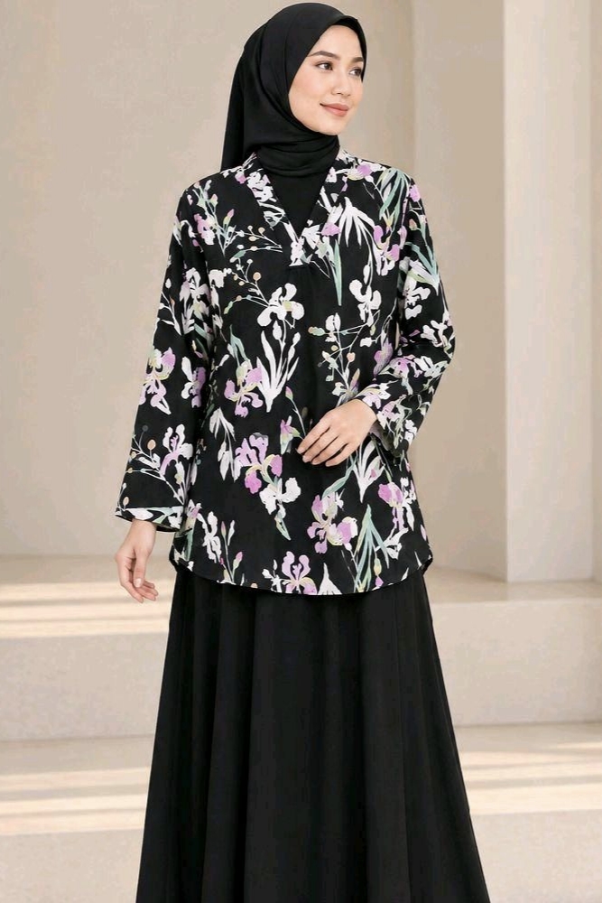 LINEN TOP - Black Orchid