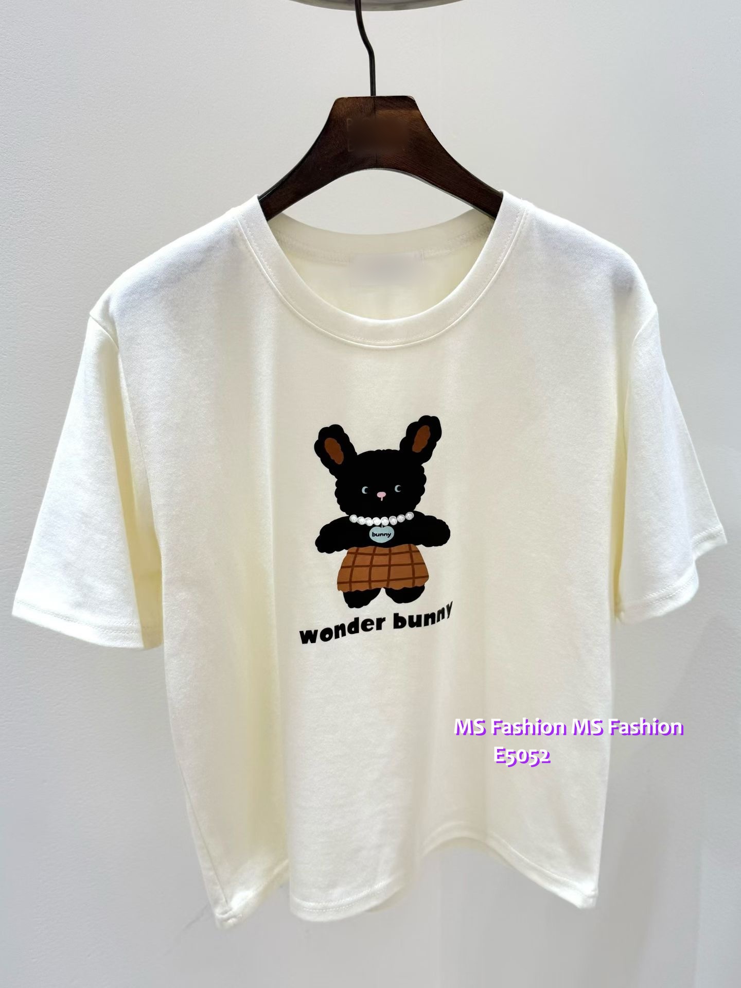 E5052 靚料可愛Bunny珠鏈tee