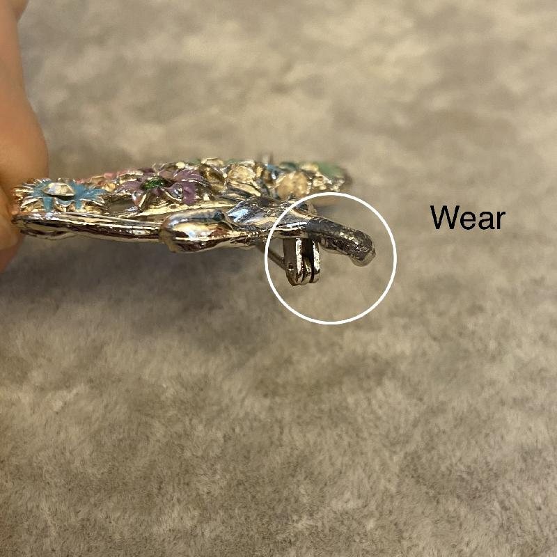 Vintage C.a. 1960-70s Floral Skirt Ballerina Dancing Lady Brooch from America (MW183)