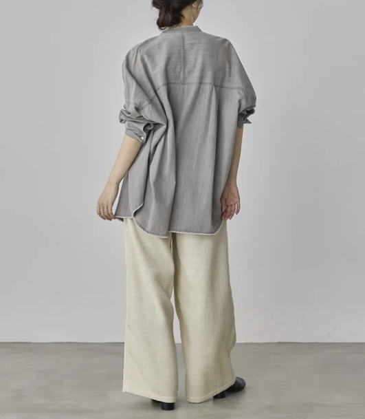 丹寧風人字紋褶褲 - 2026 流行穿搭  女士長褲 春夏時尚穿搭 柔軟舒適 成人休閒 日常穿搭 易於配搭 日本直送   #JP-I-260032