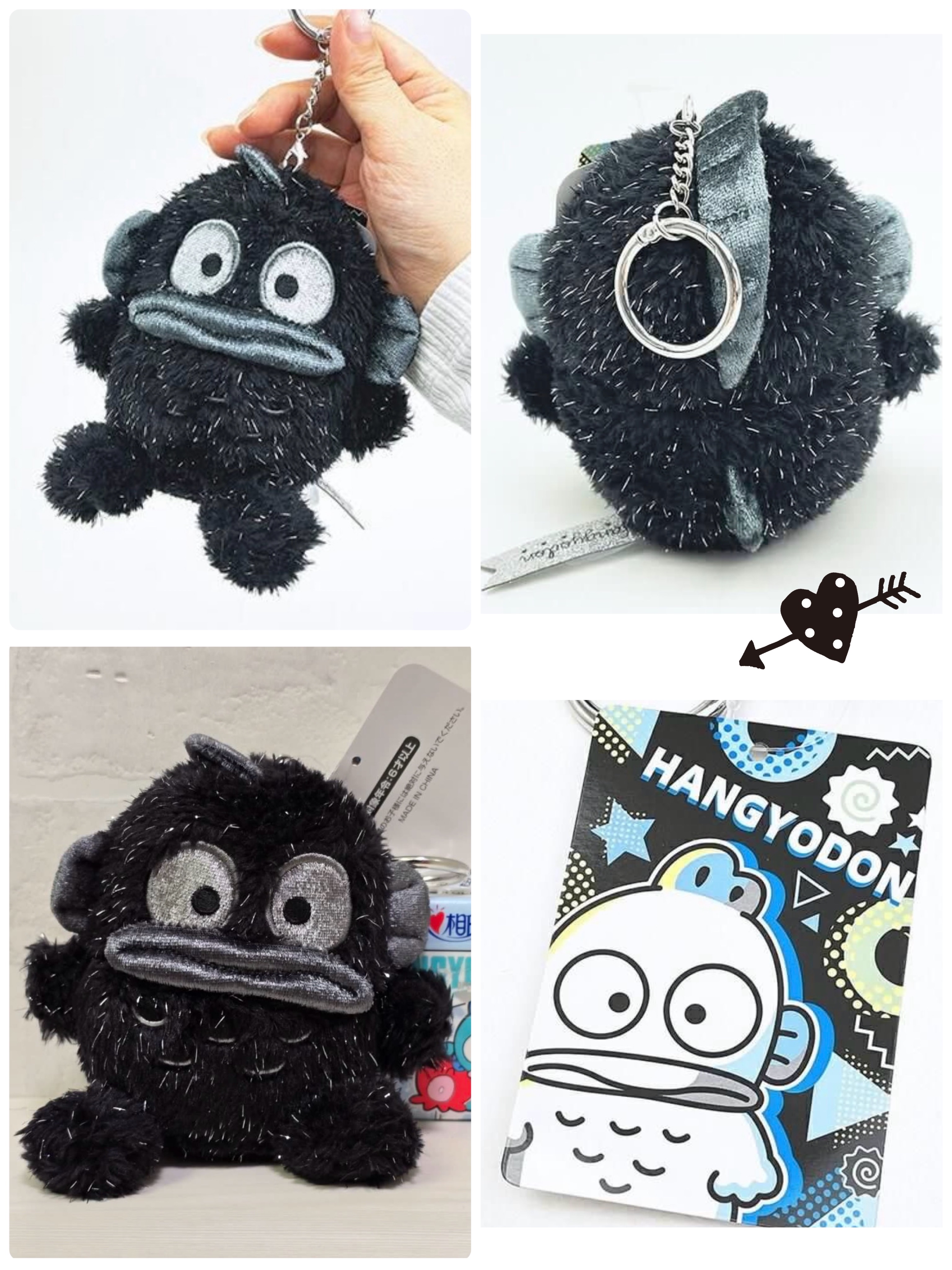 ☆現貨☆ Sanrio 黑色生日Black Birthday水怪/人魚漢頓公仔吊飾