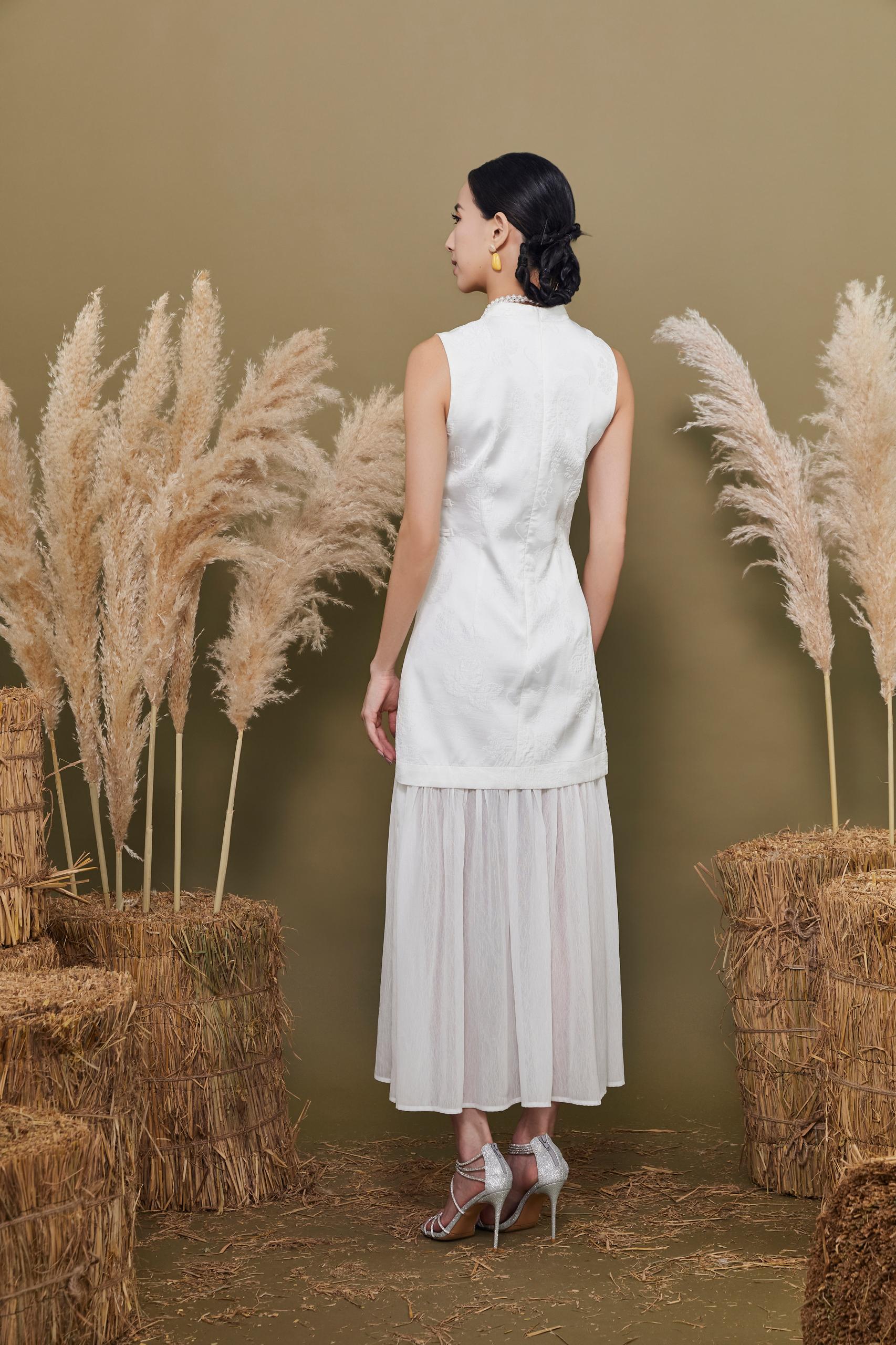 CD2163 QIAN YI  CHEONG SAM FLOWY DRESS