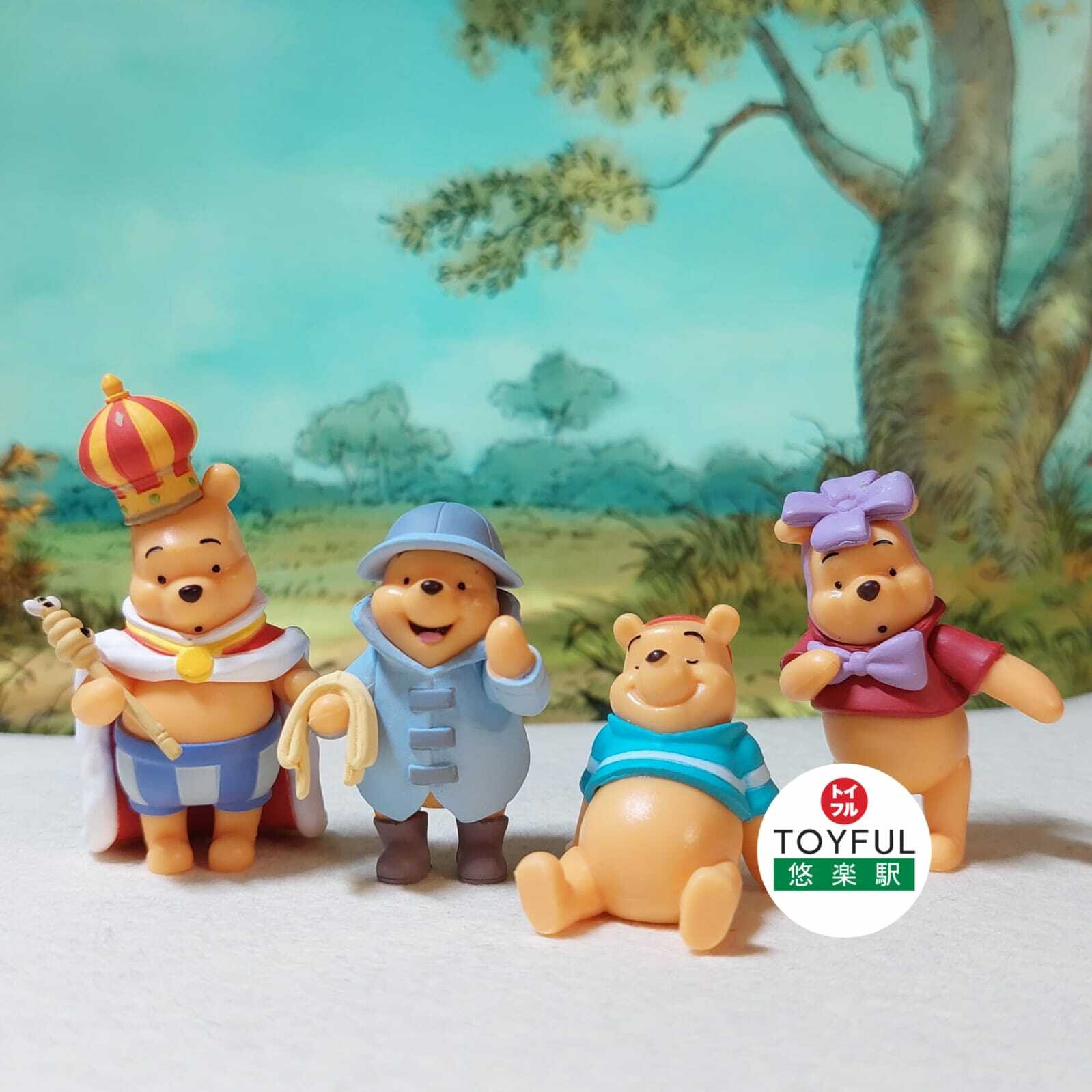 [現貨] [日本直送] POOH｜扭蛋 | 皇冠款｜雨衣款 ｜ 坐低款 ｜ 蝴蝶款 ｜ 1套4款 ｜ {TF2304007}