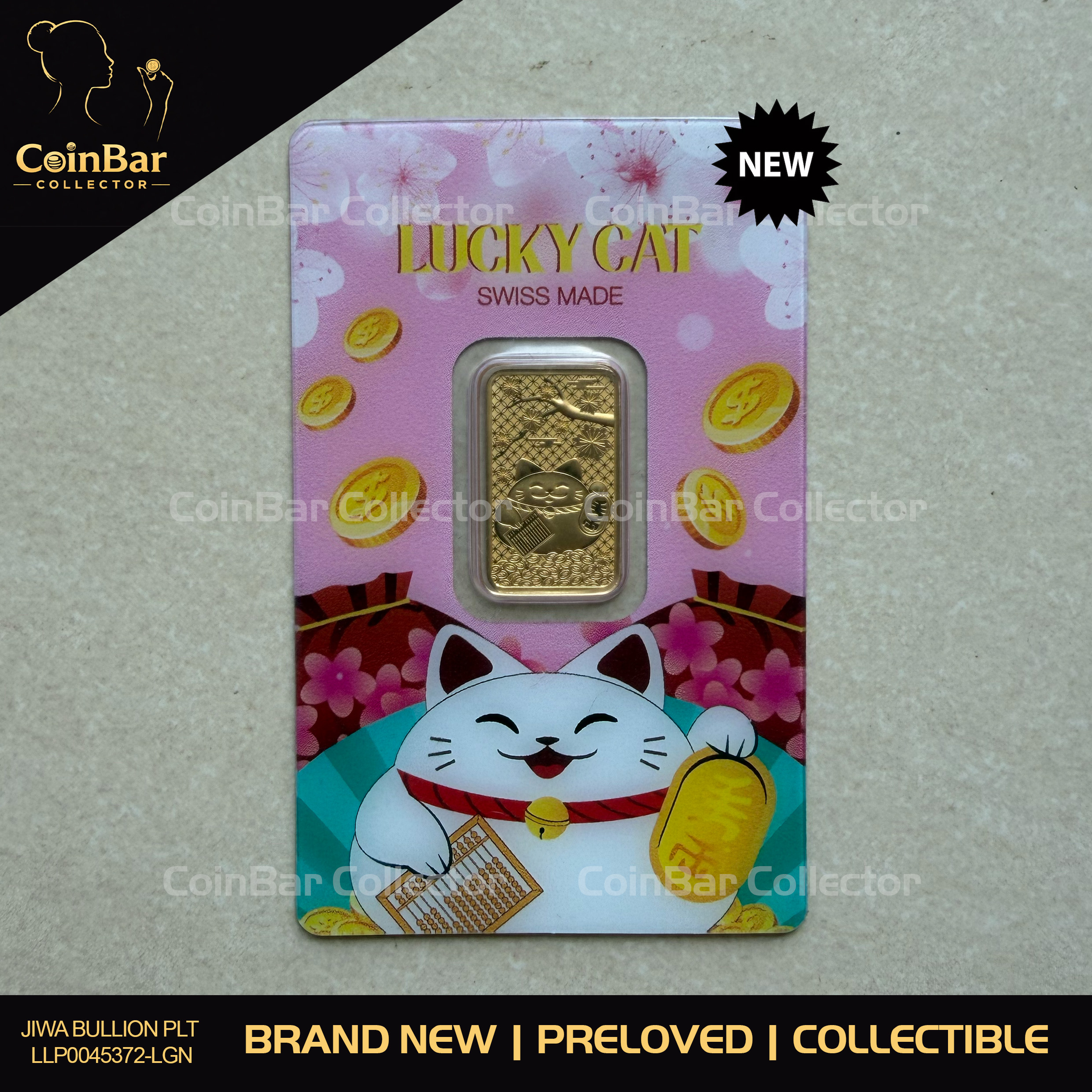 (SN888110) PAMP x CH Lucky Cat 5g 🇨🇭Swiss Fine Gold Bar 999.9 粉色招财猫